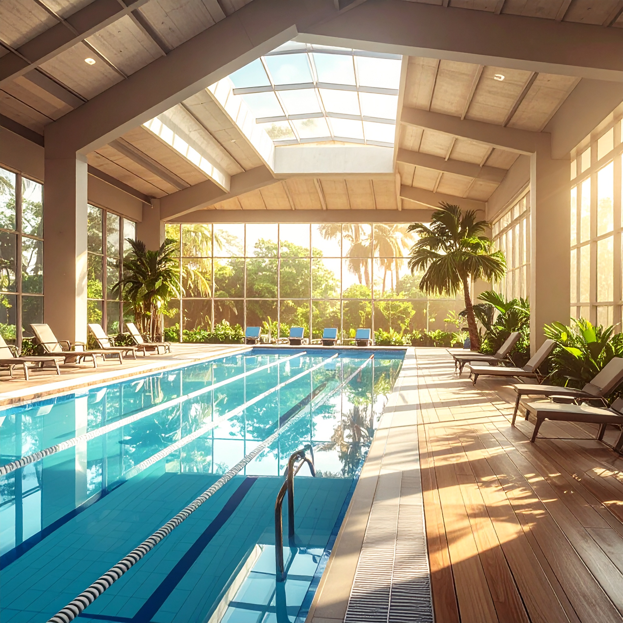Indoor fitness club pool